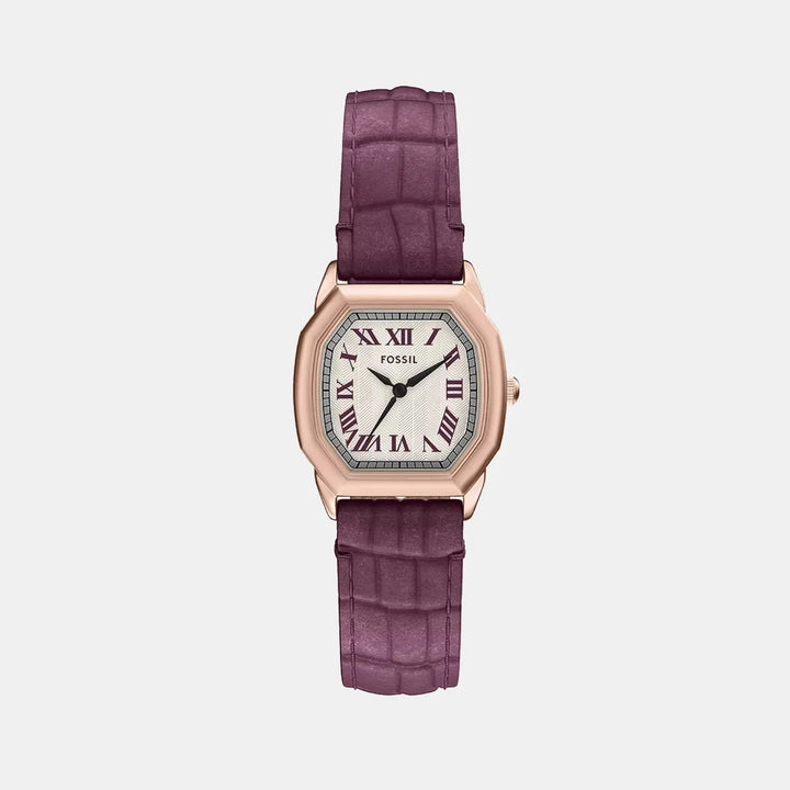 Fossil Harlow ES5428 Silver Dial Rose Gold-Tone T-Bar Stainless Steel Women&