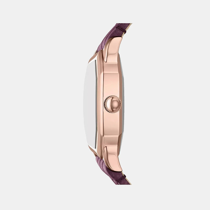 Fossil Harlow ES5428 Silver Dial Rose Gold-Tone T-Bar Stainless Steel Women&