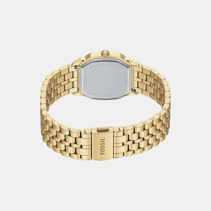 Fossil Harlow ES5433 Octagon Black Dial Gold-Tone Stainless Steel Women&
