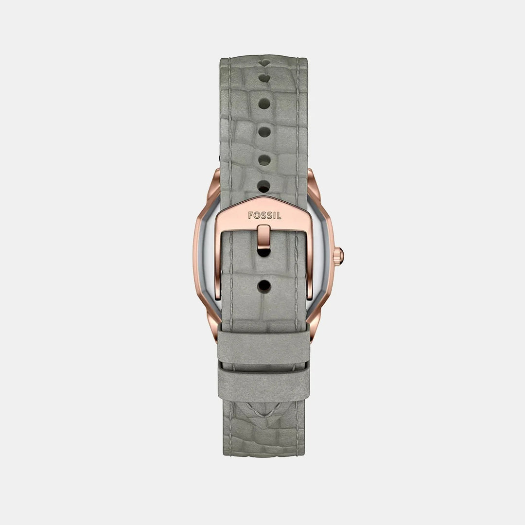 Fossil Harlow ES5435 Rectangular Black Dial Rose Gold-Tone Stainless Steel Women&