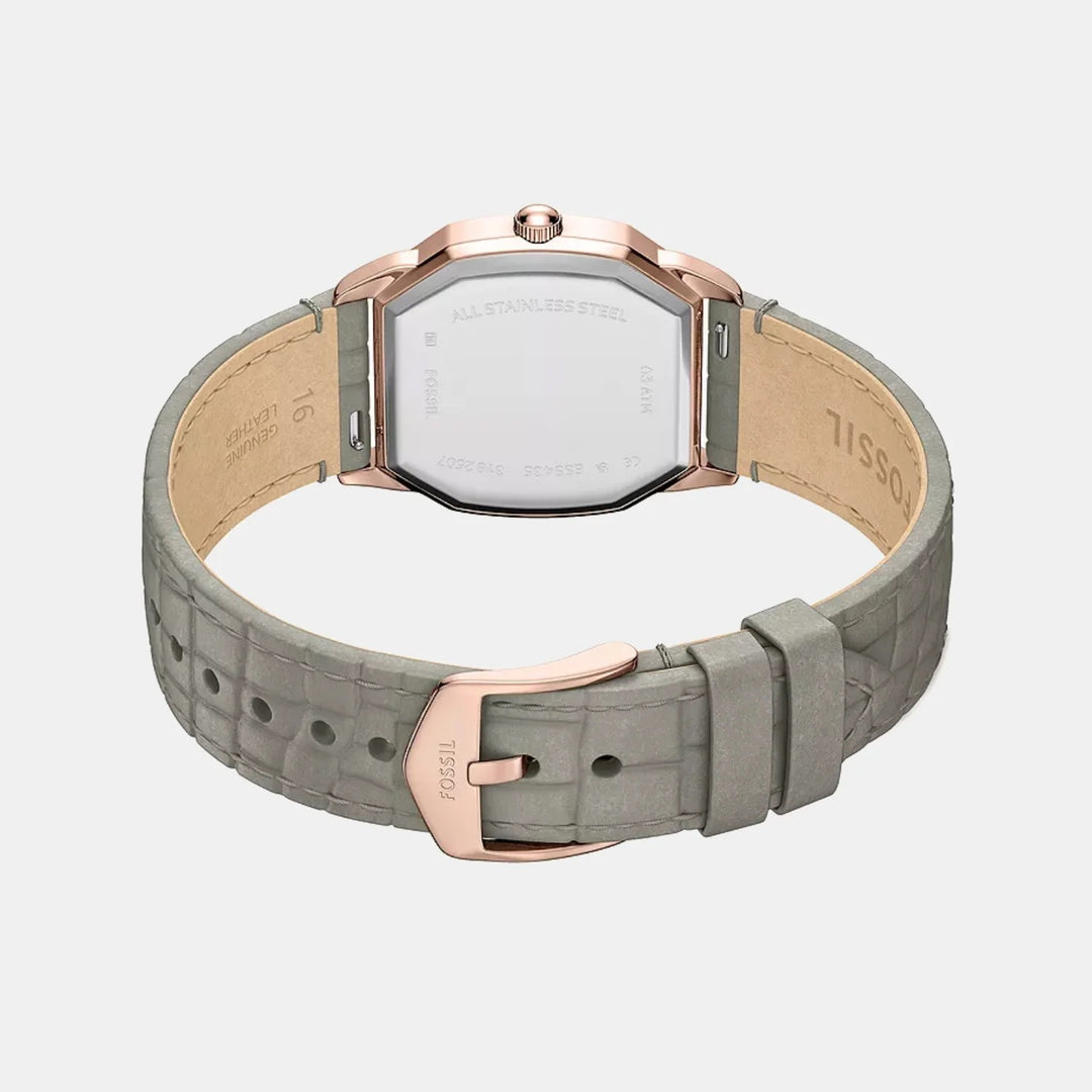 Fossil Harlow ES5435 Rectangular Black Dial Rose Gold-Tone Stainless Steel Women&