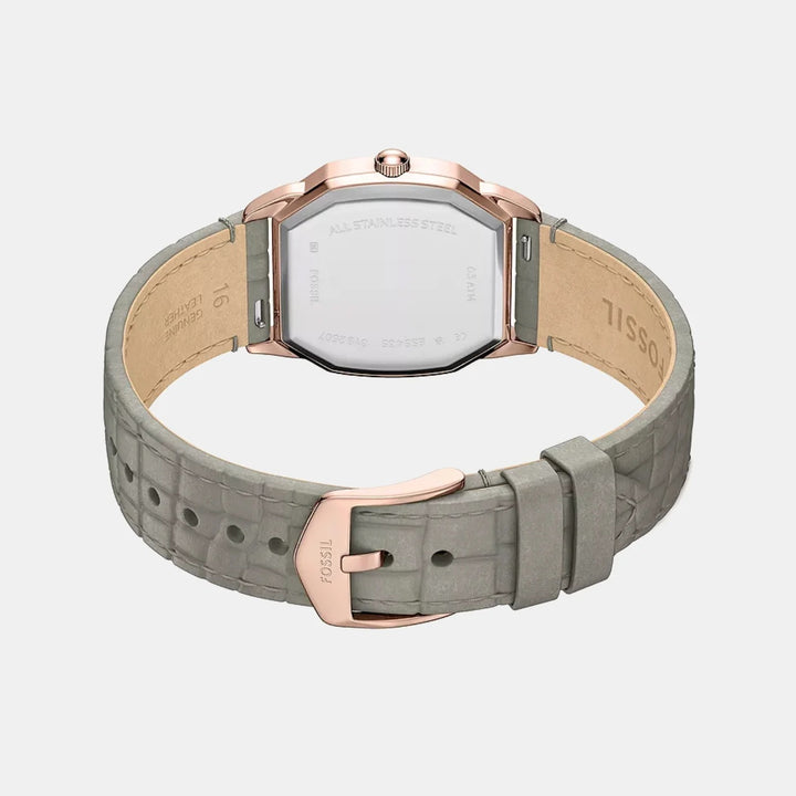 Fossil Harlow ES5435 Rectangular Black Dial Rose Gold-Tone Stainless Steel Women&