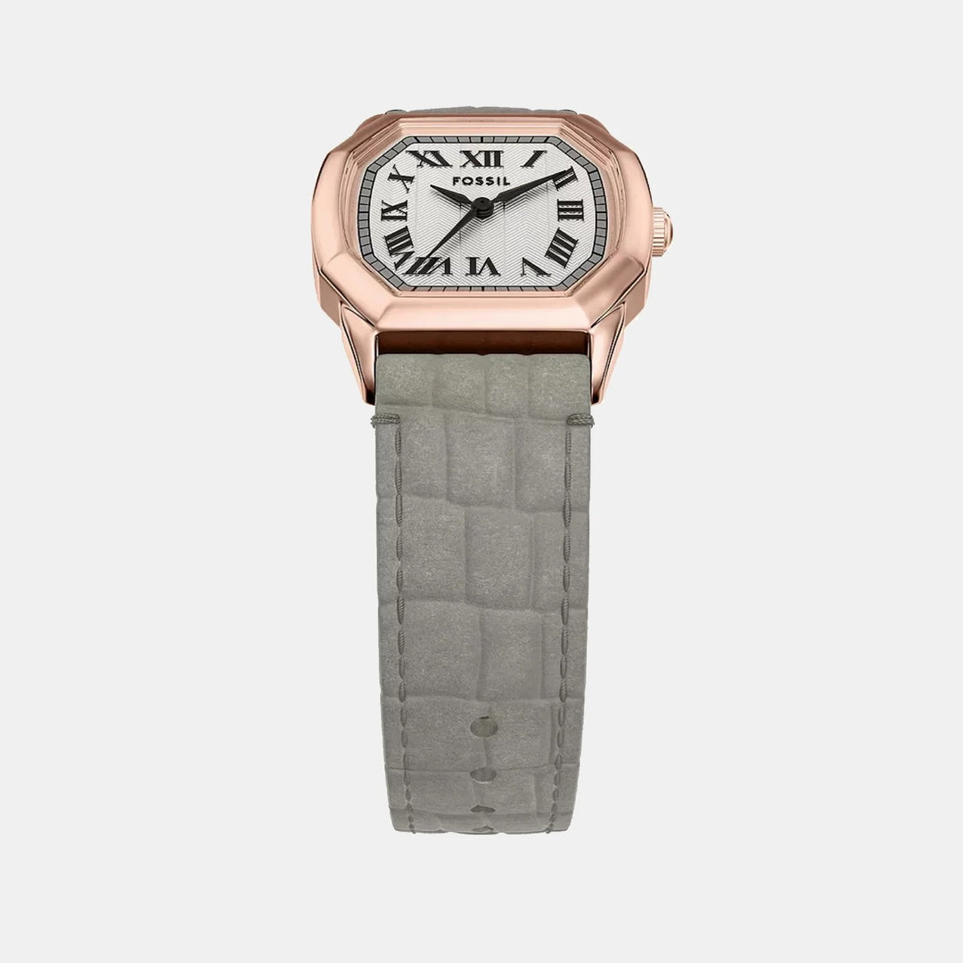 Fossil Harlow ES5435 Rectangular Black Dial Rose Gold-Tone Stainless Steel Women&