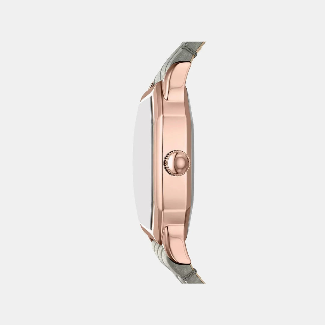 Fossil Harlow ES5435 Rectangular Black Dial Rose Gold-Tone Stainless Steel Women&