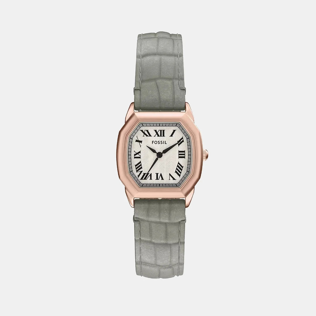 Fossil Harlow ES5435 Rectangular Black Dial Rose Gold-Tone Stainless Steel Women&