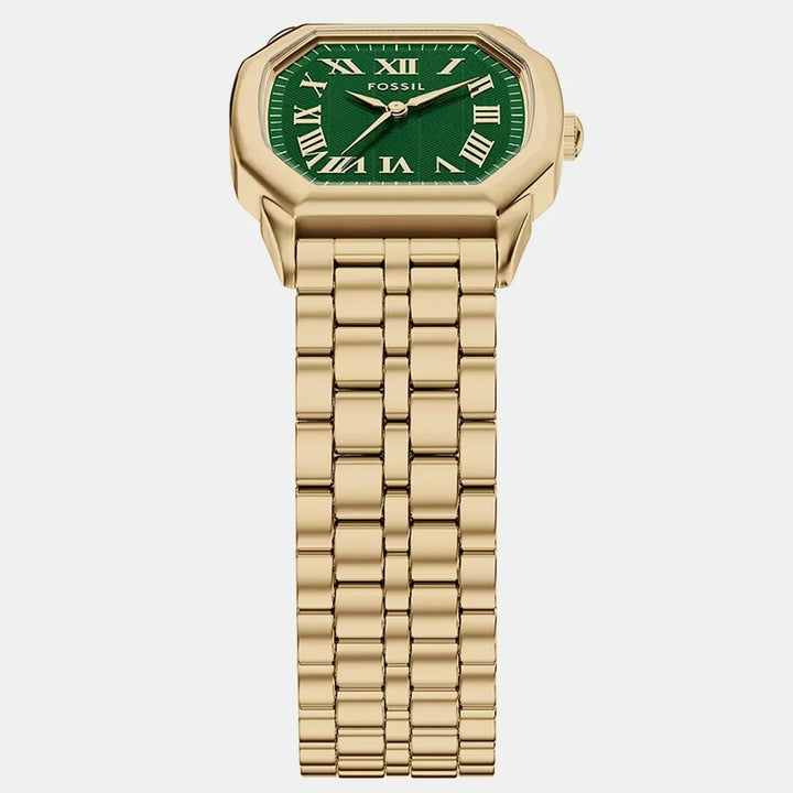 Fossil Harlow ES5451 Octagon Green Dial Rose Gold-Tone Stainless Steel Women&
