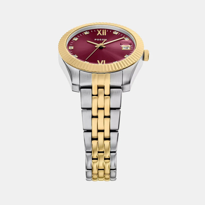 Fossil Scarlette ES5461 Mother of Pearl Dial Gold-Tone Stainless Steel Women&