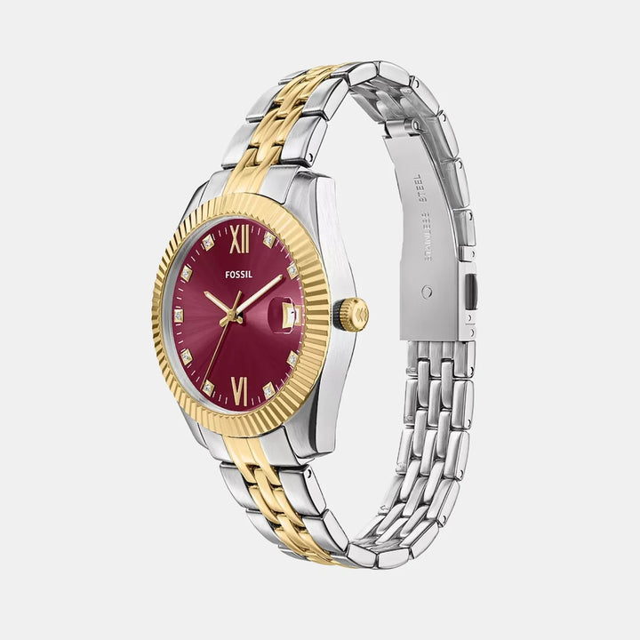 Fossil Scarlette ES5461 Mother of Pearl Dial Gold-Tone Stainless Steel Women&