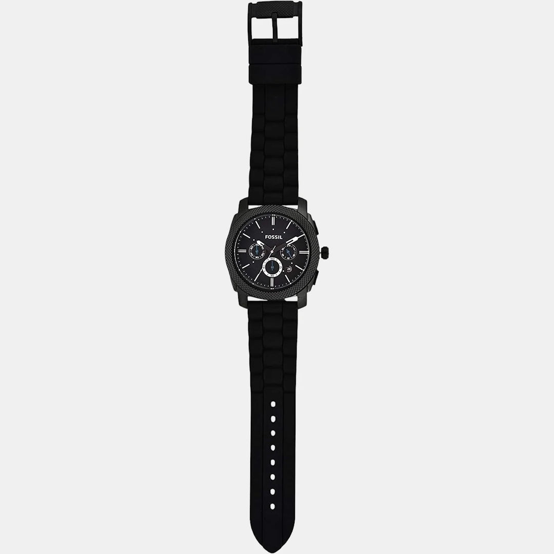 Fossil Machine FS4487 Black Chronograph Dial Black Silicone Strap Men&