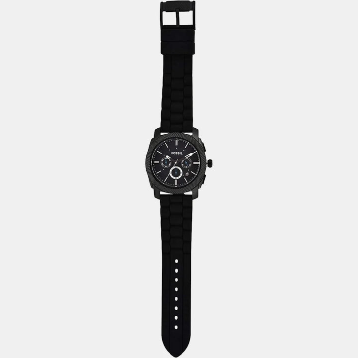 Fossil Machine FS4487 Black Chronograph Dial Black Silicone Strap Men&