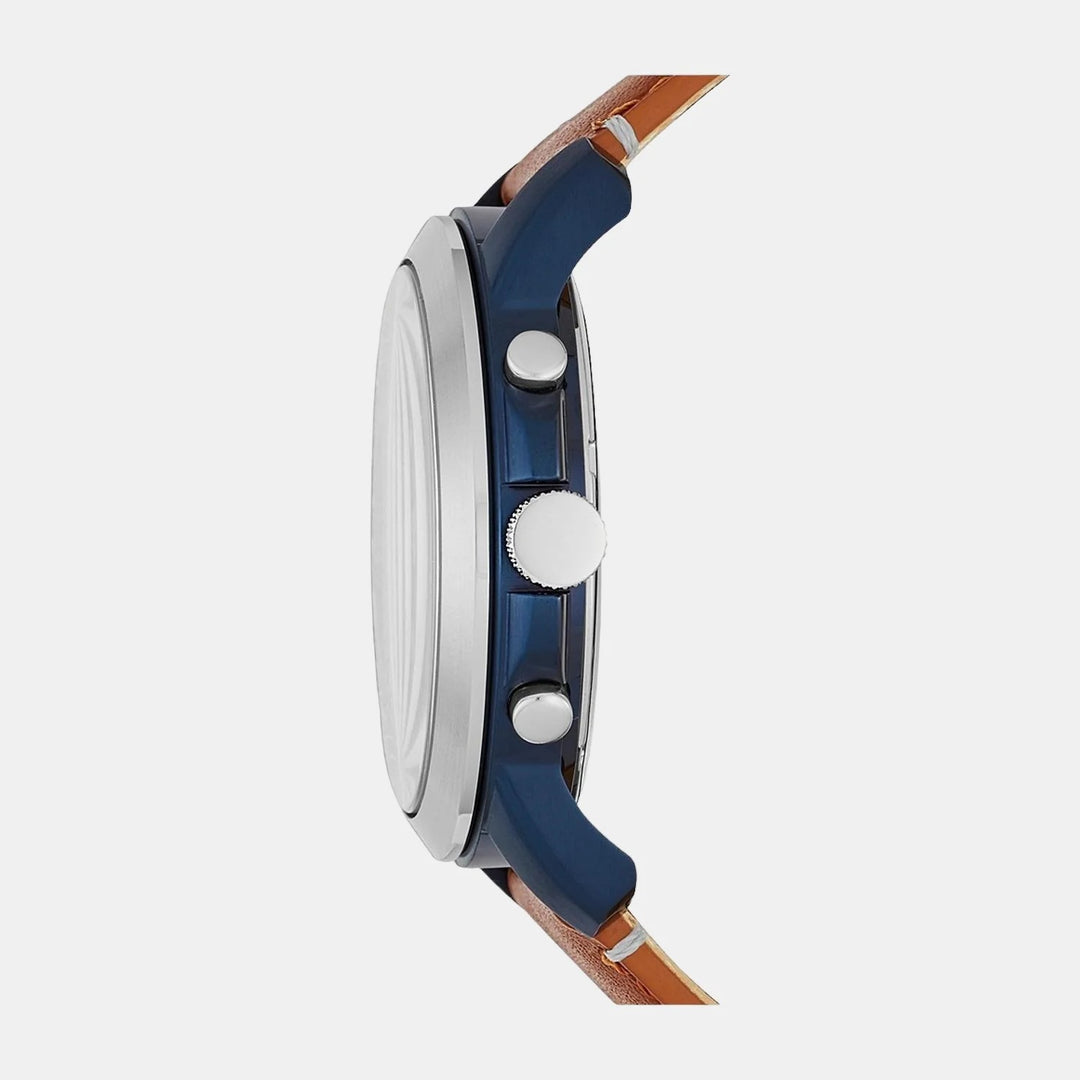 Fossil Grant FS5151 Chronograph Blue Dial Blue Leather Strap Men&