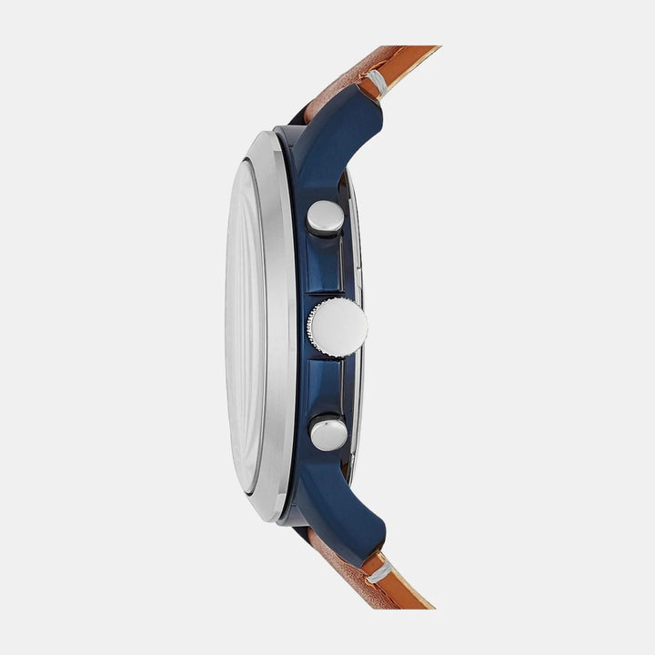 Fossil Grant FS5151 Chronograph Blue Dial Blue Leather Strap Men&