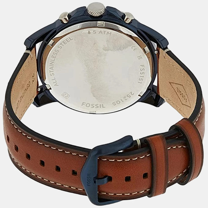 Fossil Grant FS5151 Chronograph Blue Dial Blue Leather Strap Men&