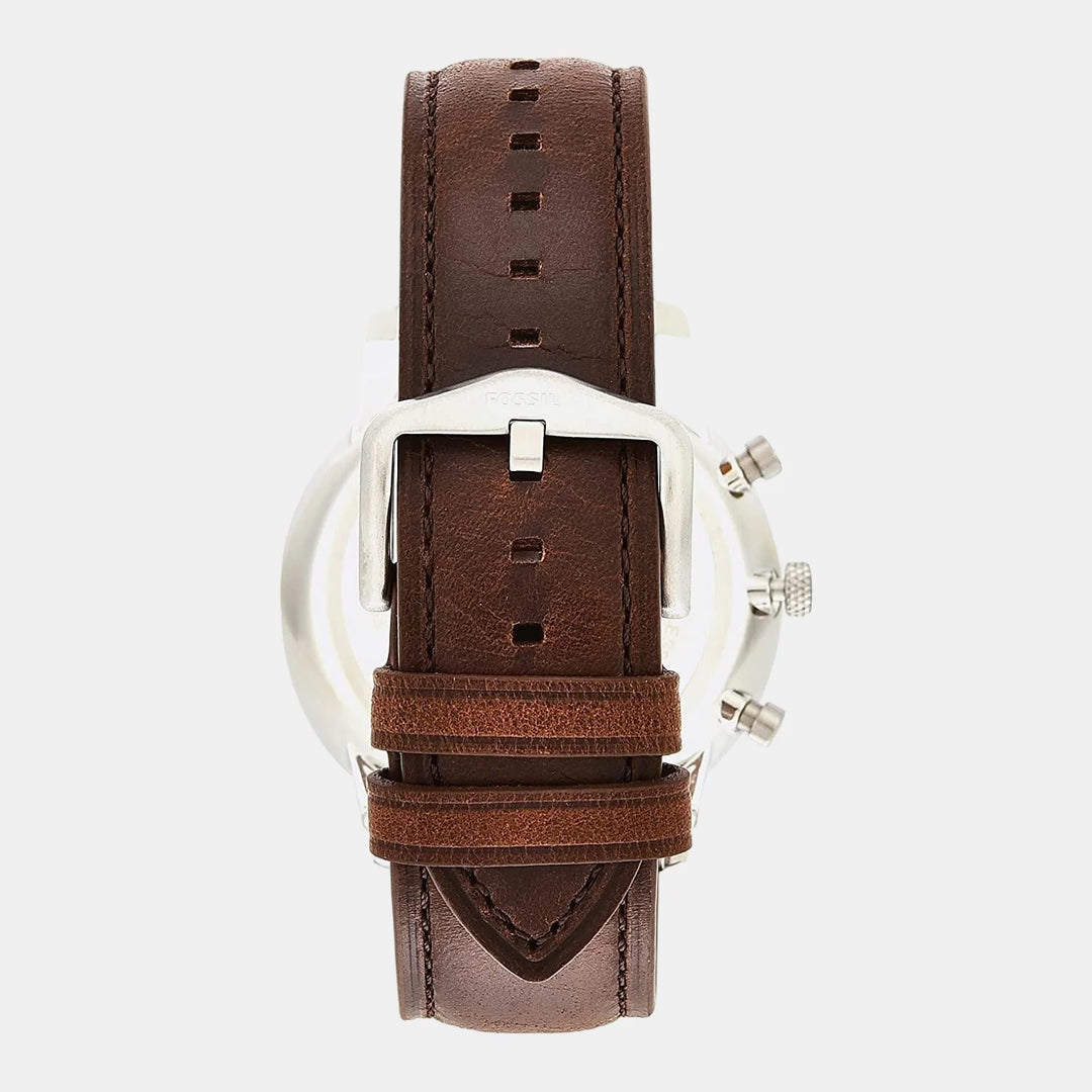 Fossil Neutra FS5380 Chronograph Cream Dial Brown Leather Strap Men&