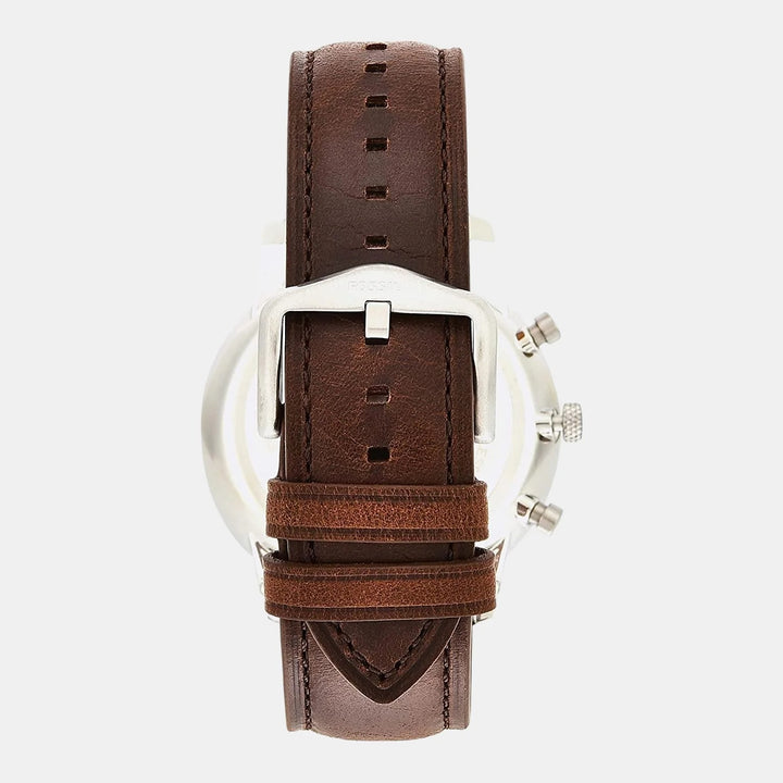 Fossil Neutra FS5380 Chronograph Cream Dial Brown Leather Strap Men&