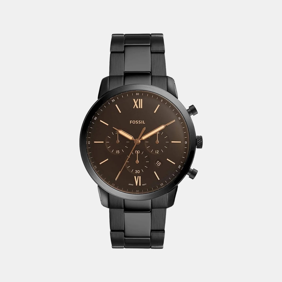 Fossil Neutra FS5525 Chronograph Black Dial Black Leather Strap Men&