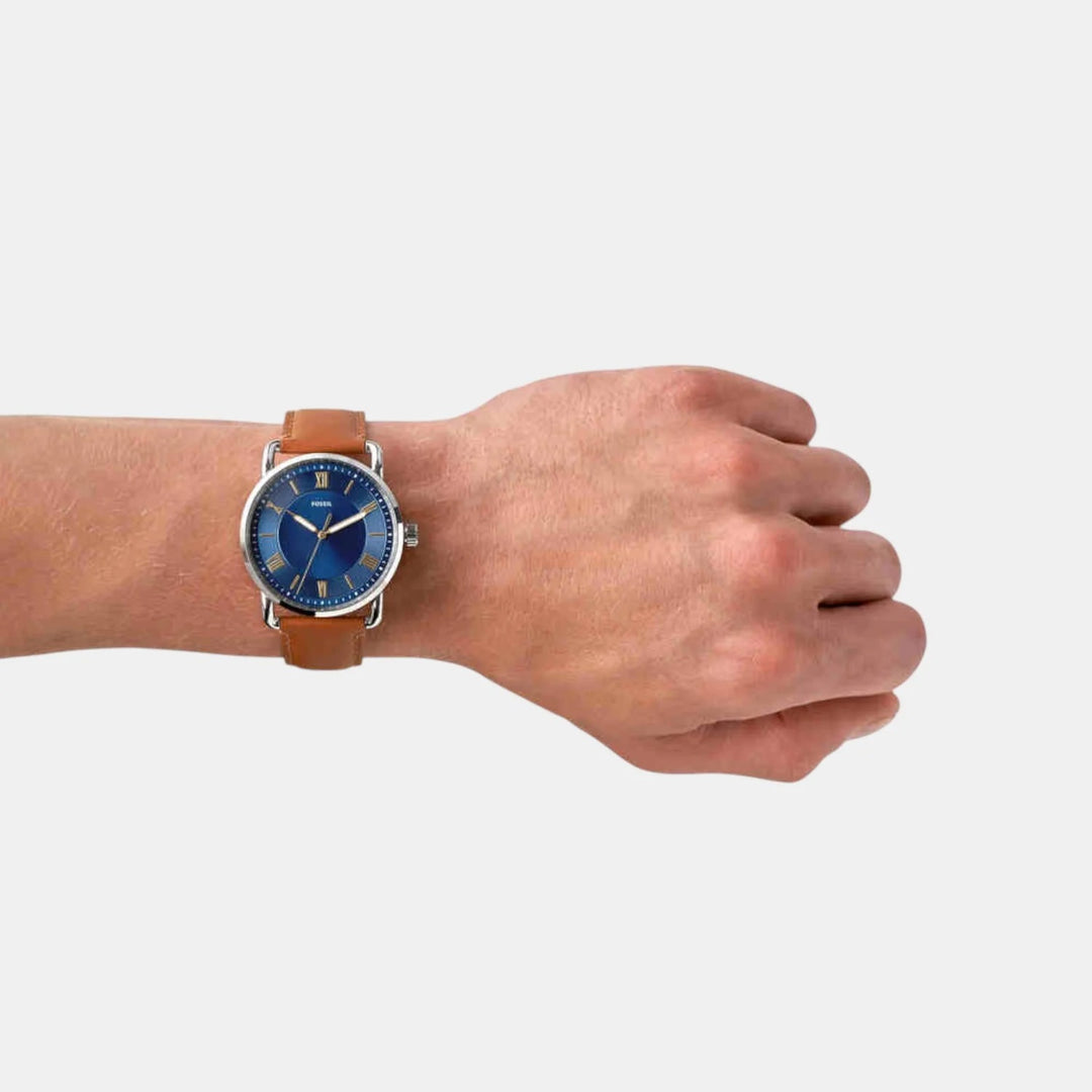 Fossil Copeland FS5661 Black Dial Black Leather Strap Men&