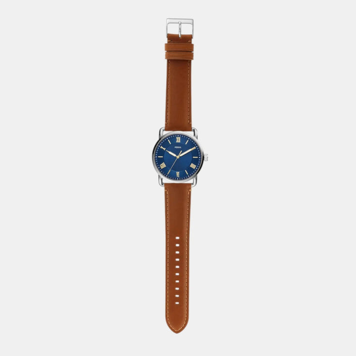 Fossil Copeland FS5661 Black Dial Black Leather Strap Men&