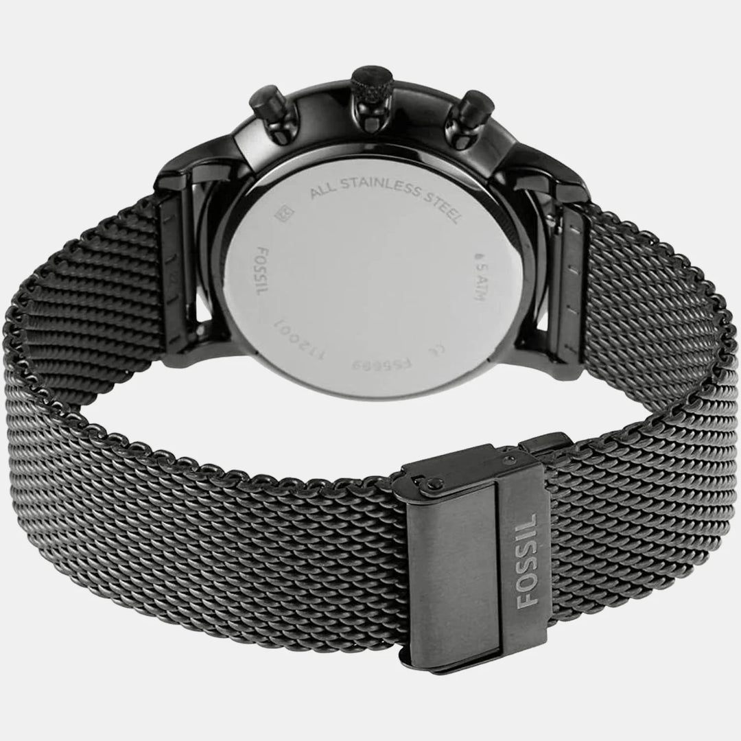 Fossil Copeland FS5699 Black Dial Brown Leather Strap Men&