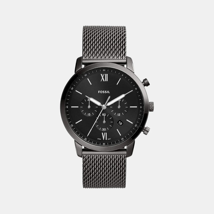 Fossil Copeland FS5699 Black Dial Brown Leather Strap Men&