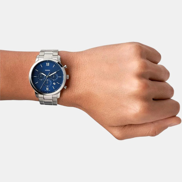 Fossil Neutra FS5792 Chronograph Blue Dial Gold-Tone Stainless Steel Men&