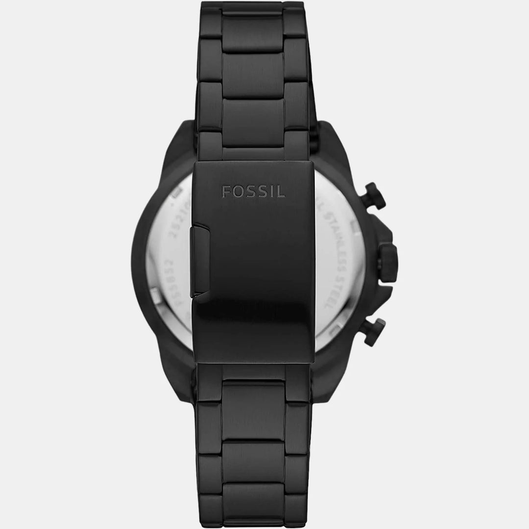 Fossil Everett FS5851 Chronograph Black Dial Silver-Tone Stainless Steel Men&