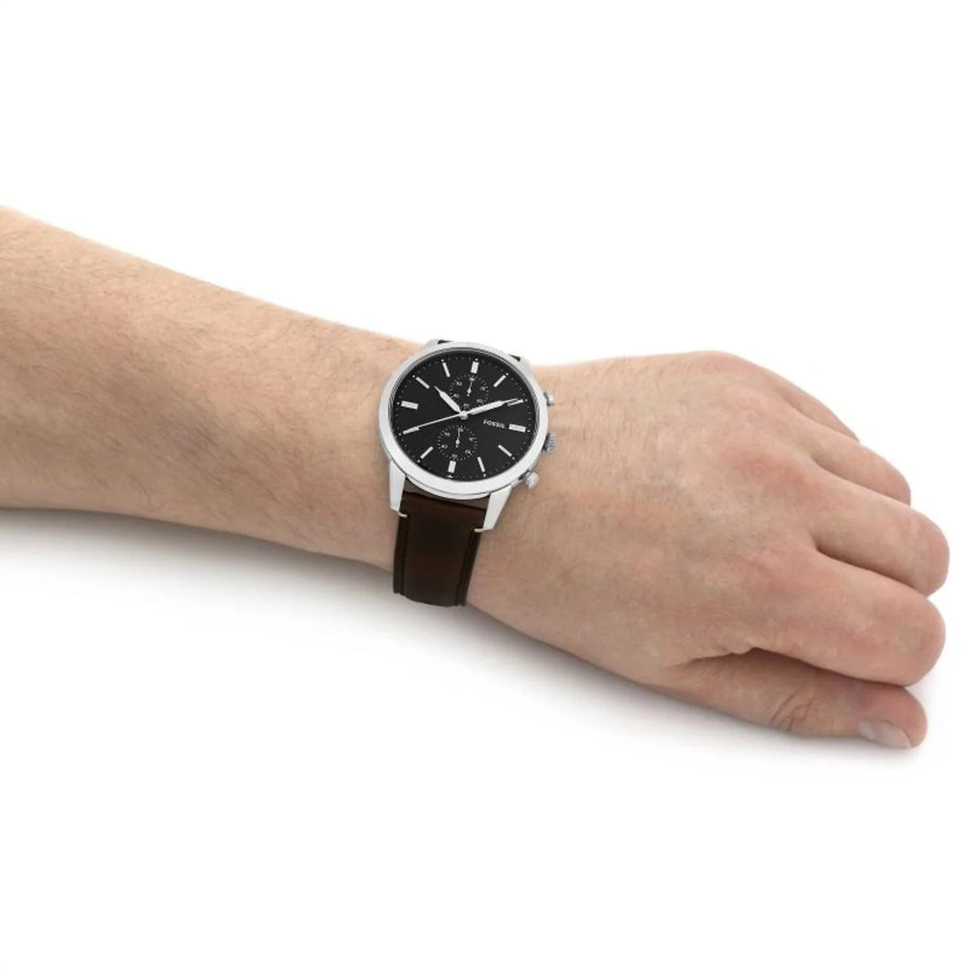 Fossil Neutra FS5967SET Chronograph Watch and Braided Leather Bracelet Men&