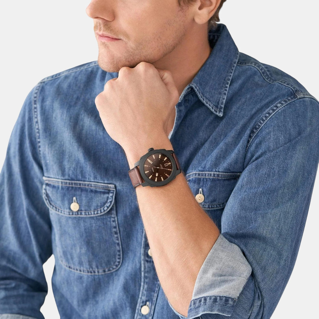 Fossil Everett FS5972 Blue Dial Two-Tone Stainless Steel Men&