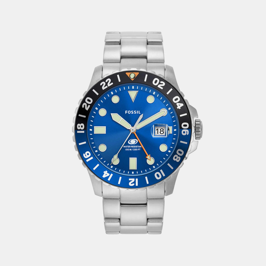 Fossil Blue FS5991 Green Dial Silver-Tone Stainless Steel Men&