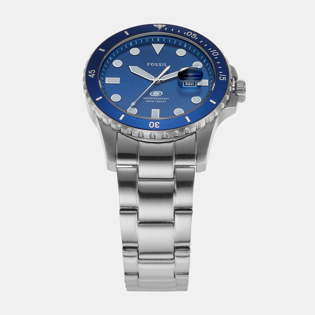 Fossil Blue Dive FS6029 Blue Dial Silver-Tone Stainless Steel Men&