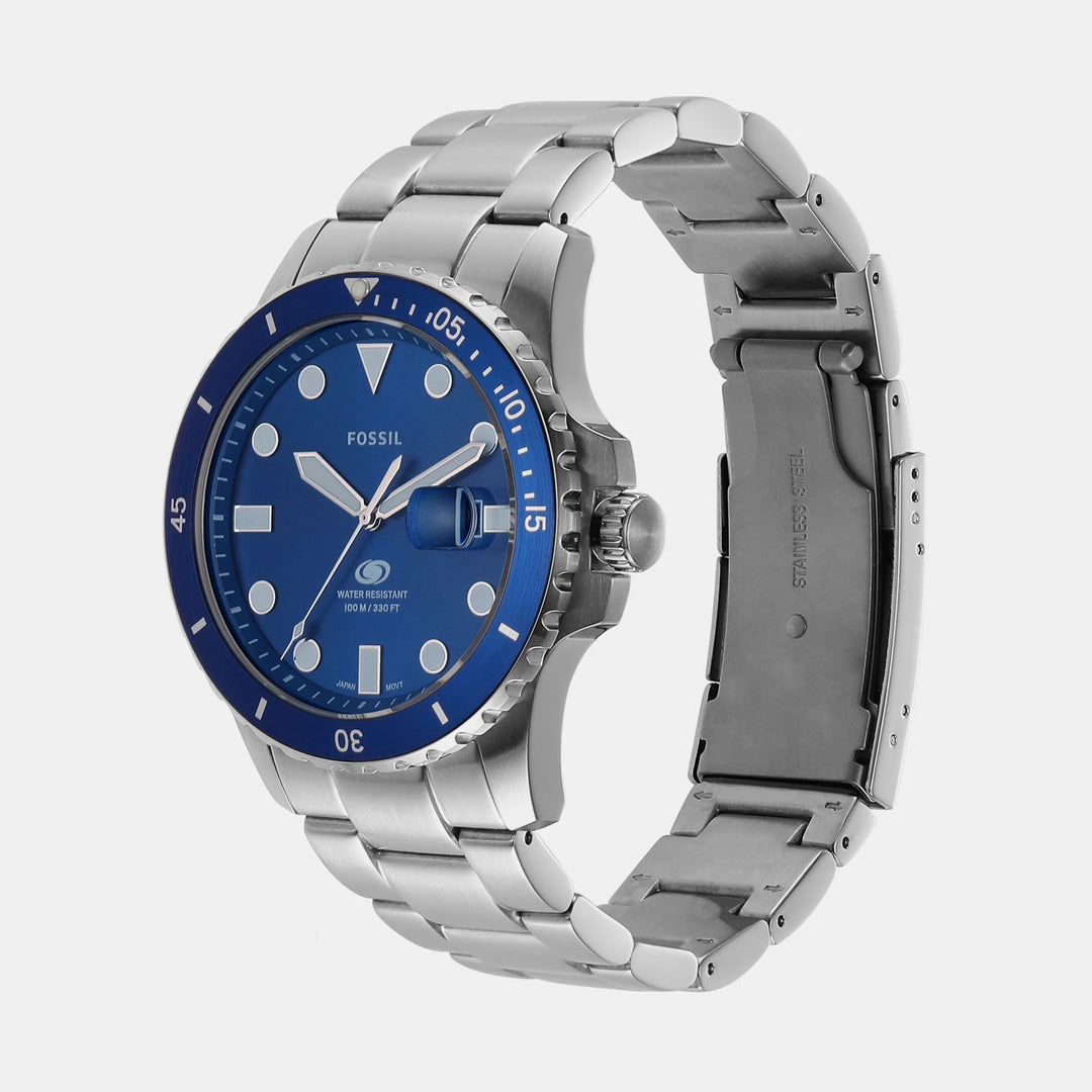 Fossil Blue Dive FS6029 Blue Dial Silver-Tone Stainless Steel Men&