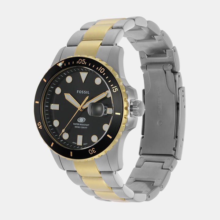 Fossil Blue Dive FS6031 Black Dial Gold-Tone Stainless Steel Men&