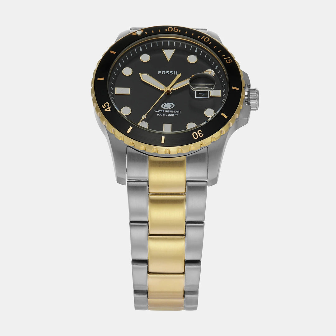 Fossil Blue Dive FS6031 Black Dial Gold-Tone Stainless Steel Men&