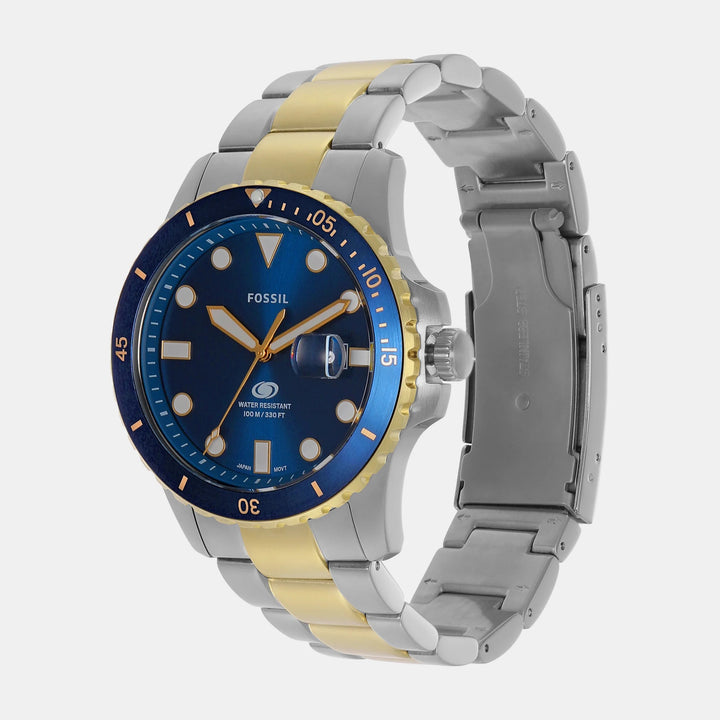 Fossil Blue Dive FS6034 Blue Dial Two-Tone Stainless Steel Men&