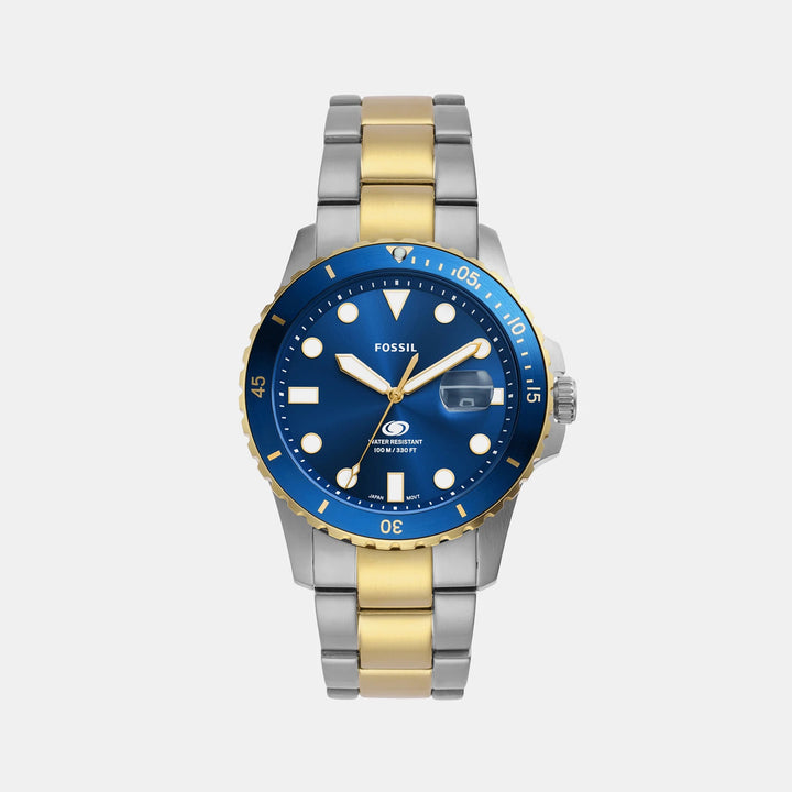 Fossil Blue Dive FS6034 Blue Dial Two-Tone Stainless Steel Men&
