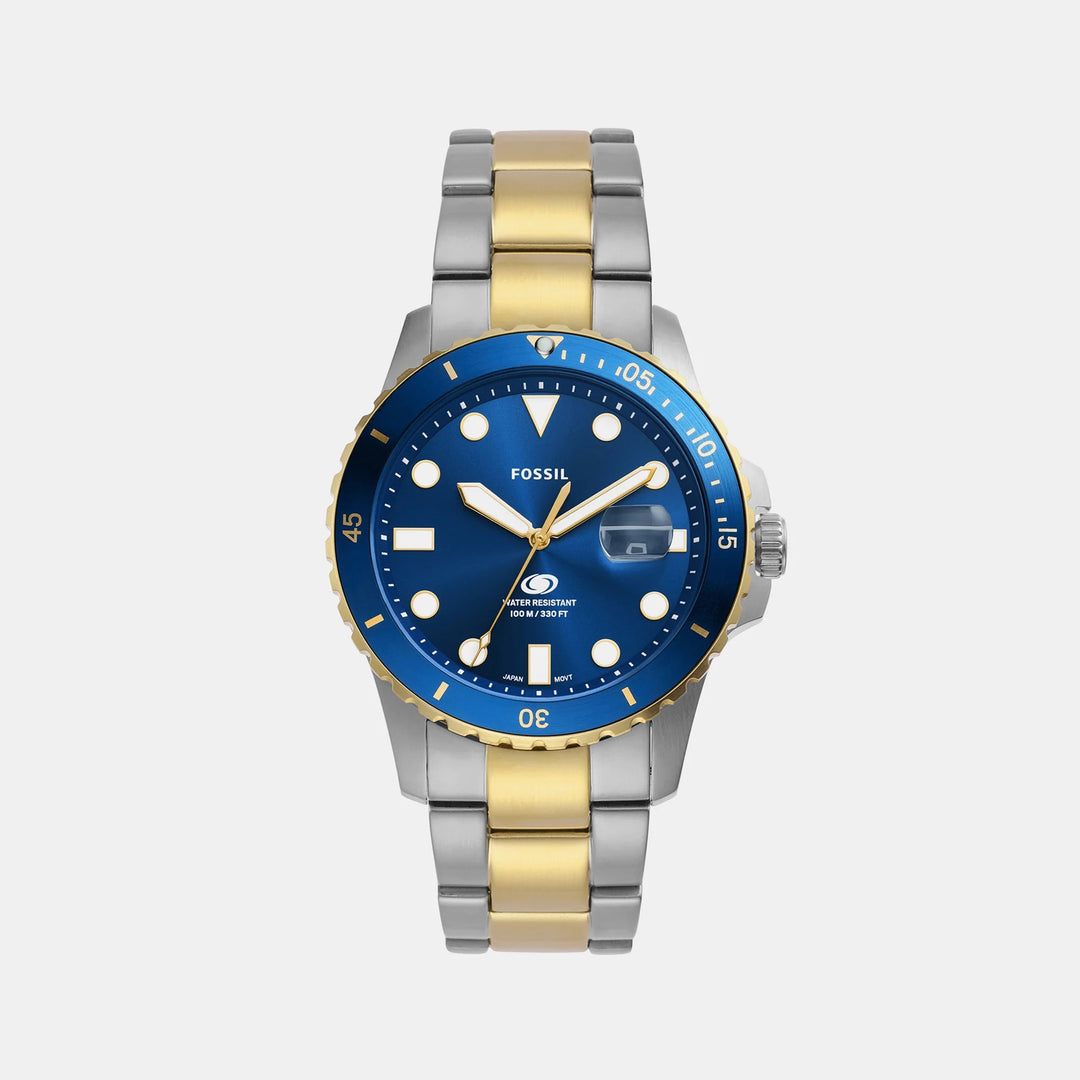 Fossil Blue Dive FS6034 Blue Dial Two-Tone Stainless Steel Men&