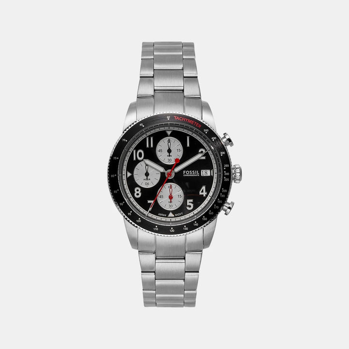 Fossil Sport Tourer FS6045 Chronograph Black Dial Silver-Tone Stainless Steel Men&