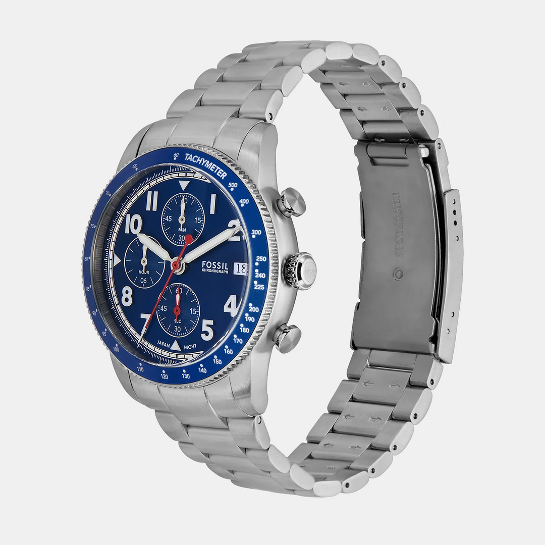 Fossil Sport Tourer FS6047 Chronograph Blue Dial Blue Silicone Strap Men&