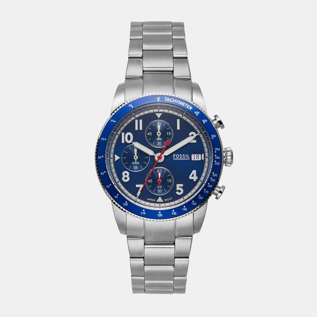 Fossil Sport Tourer FS6047 Chronograph Blue Dial Blue Silicone Strap Men&