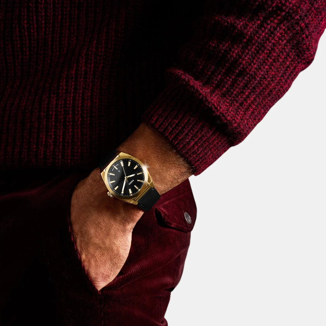 Fossil Everett FS6089 Chronograph Black Dial Smoke Stainless Steel Men&