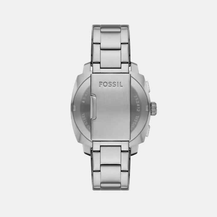 Fossil Neutra FS6095 Silver Dial Black Leather Strap Men&