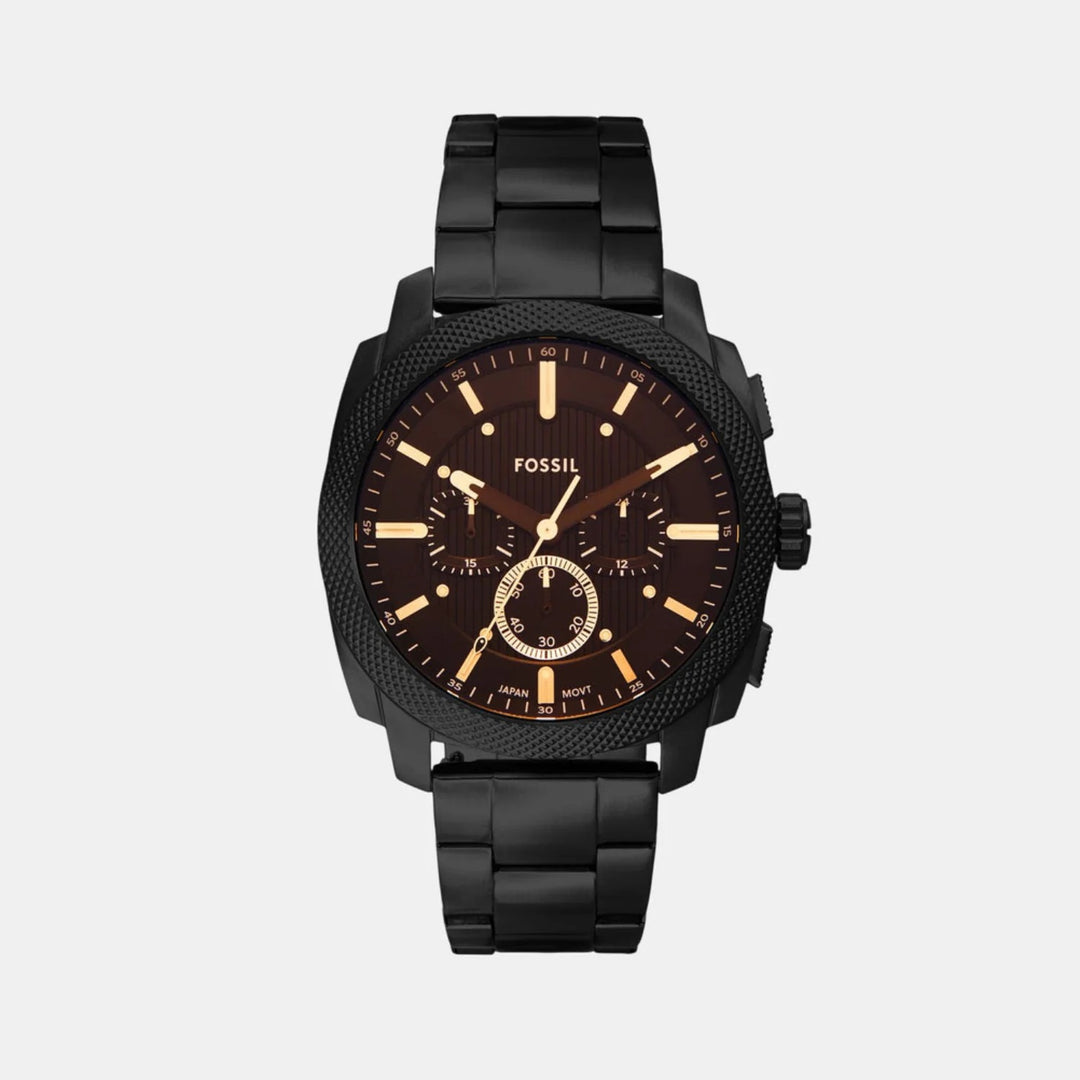 Fossil Machine FS6097 Blue Dial Brown Leather Men&