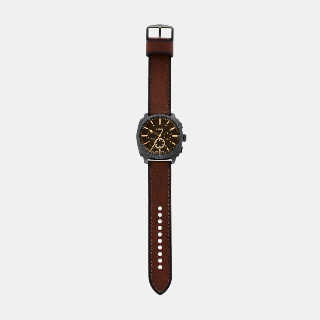 Fossil Machine FS6101 Gold Dial Gold-Tone Stainless Steel Men&