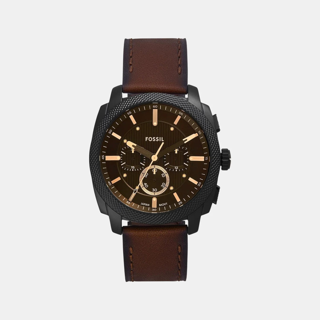 Fossil Machine FS6101 Gold Dial Gold-Tone Stainless Steel Men&