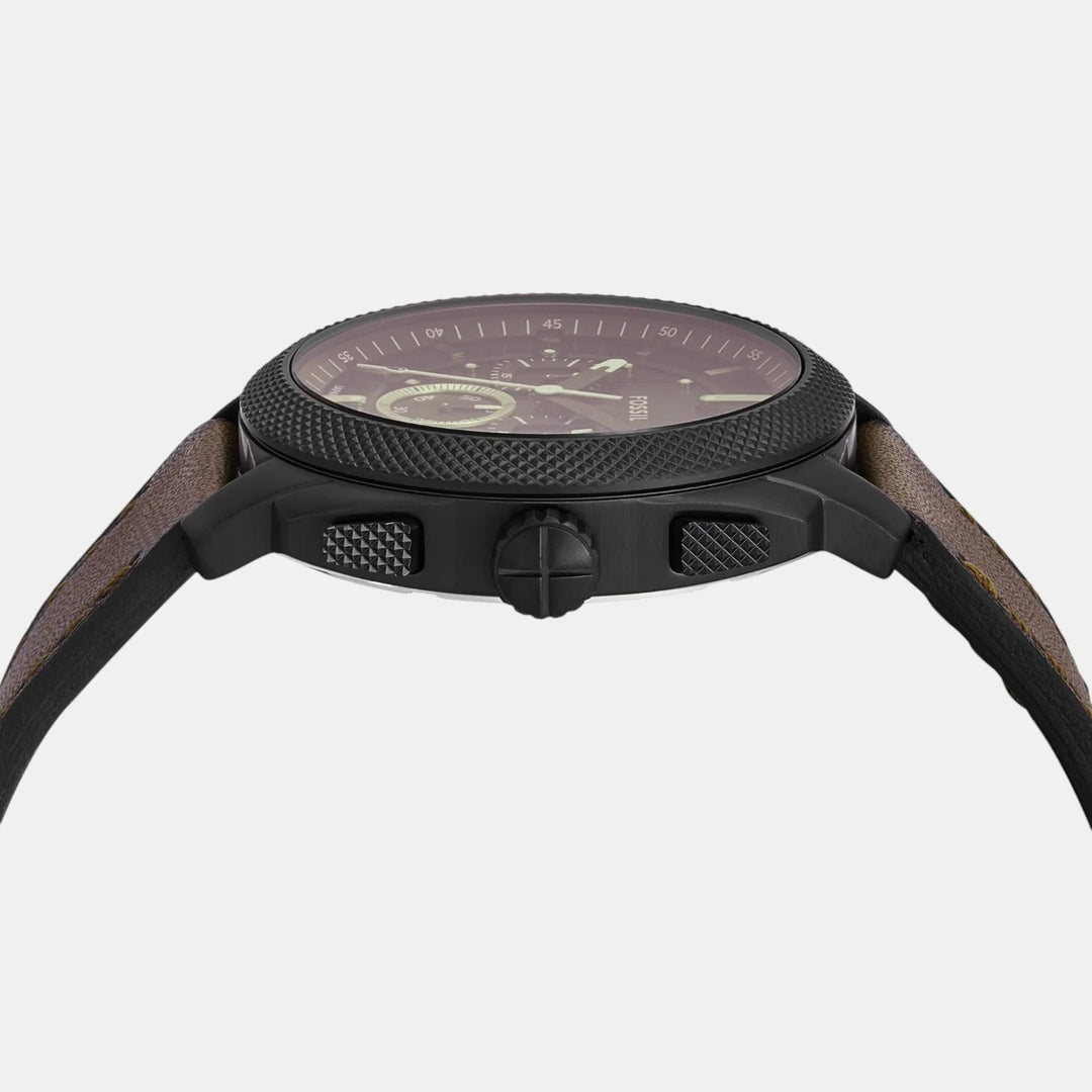 Fossil Machine FS6101 Gold Dial Gold-Tone Stainless Steel Men&