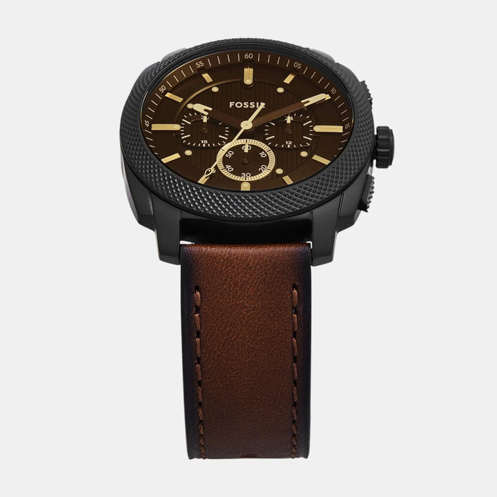 Fossil Machine FS6101 Gold Dial Gold-Tone Stainless Steel Men&