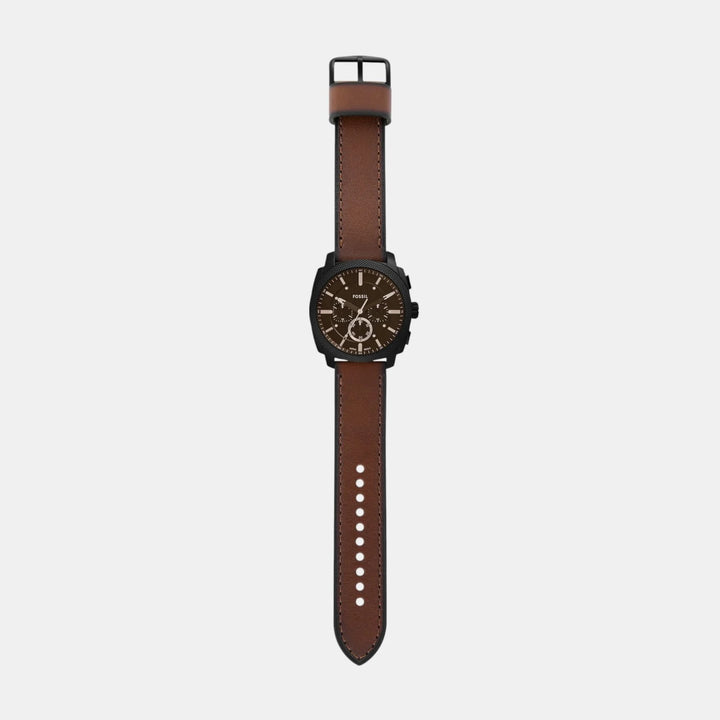 Fossil Machine FS6102SET Watch and Braided Leather Bracelet Men&