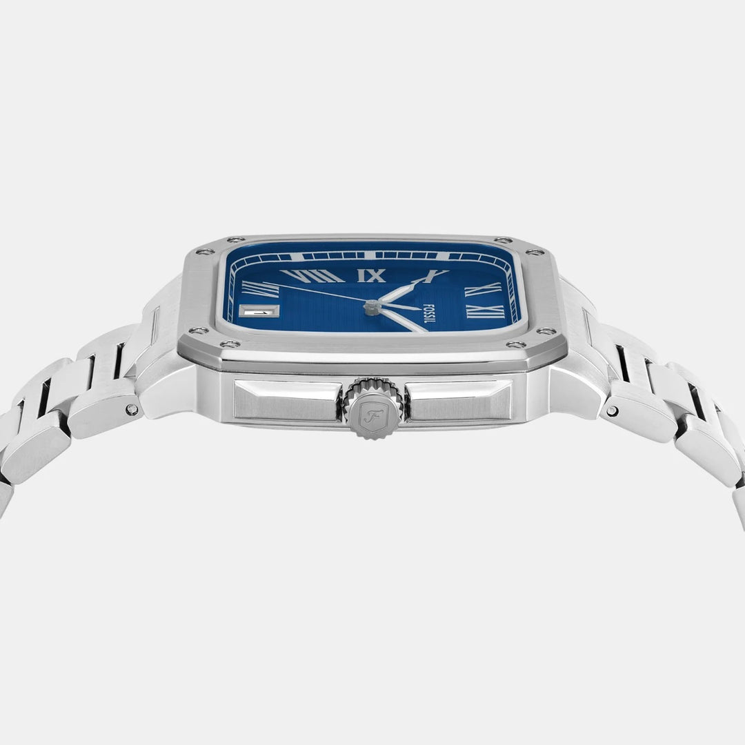 Fossil Crosby FS6121 Pepsi Bezel Blue Dial Stainless Steel Men&