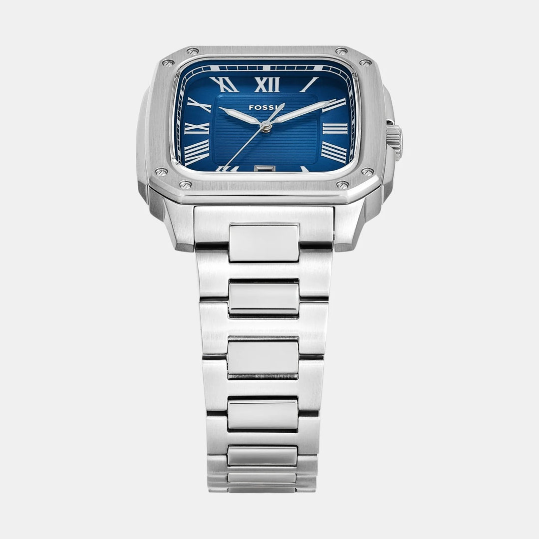 Fossil Crosby FS6121 Pepsi Bezel Blue Dial Stainless Steel Men&