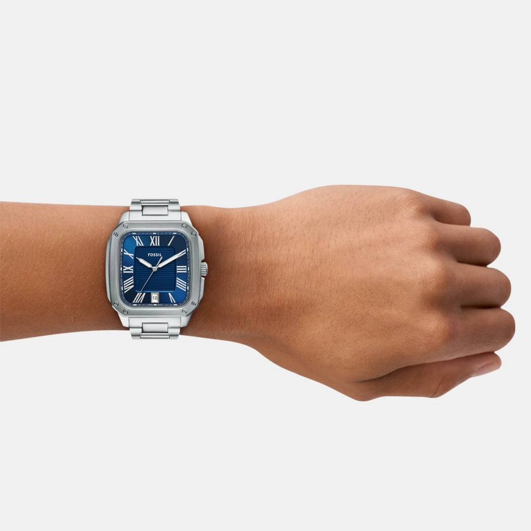 Fossil Crosby FS6121 Pepsi Bezel Blue Dial Stainless Steel Men&